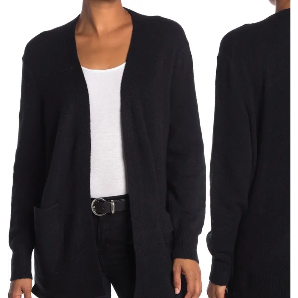 Madewell Open Front Patch Pocket Cardigan Black S